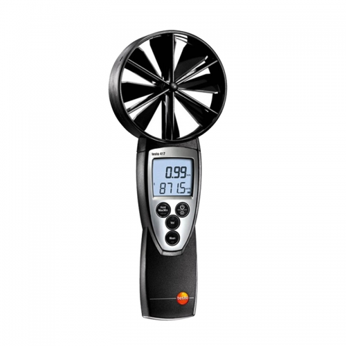 Testo 417 Vane Anemometer with built in 100mm vane probe to carry out measurements at air inlets and outlets.